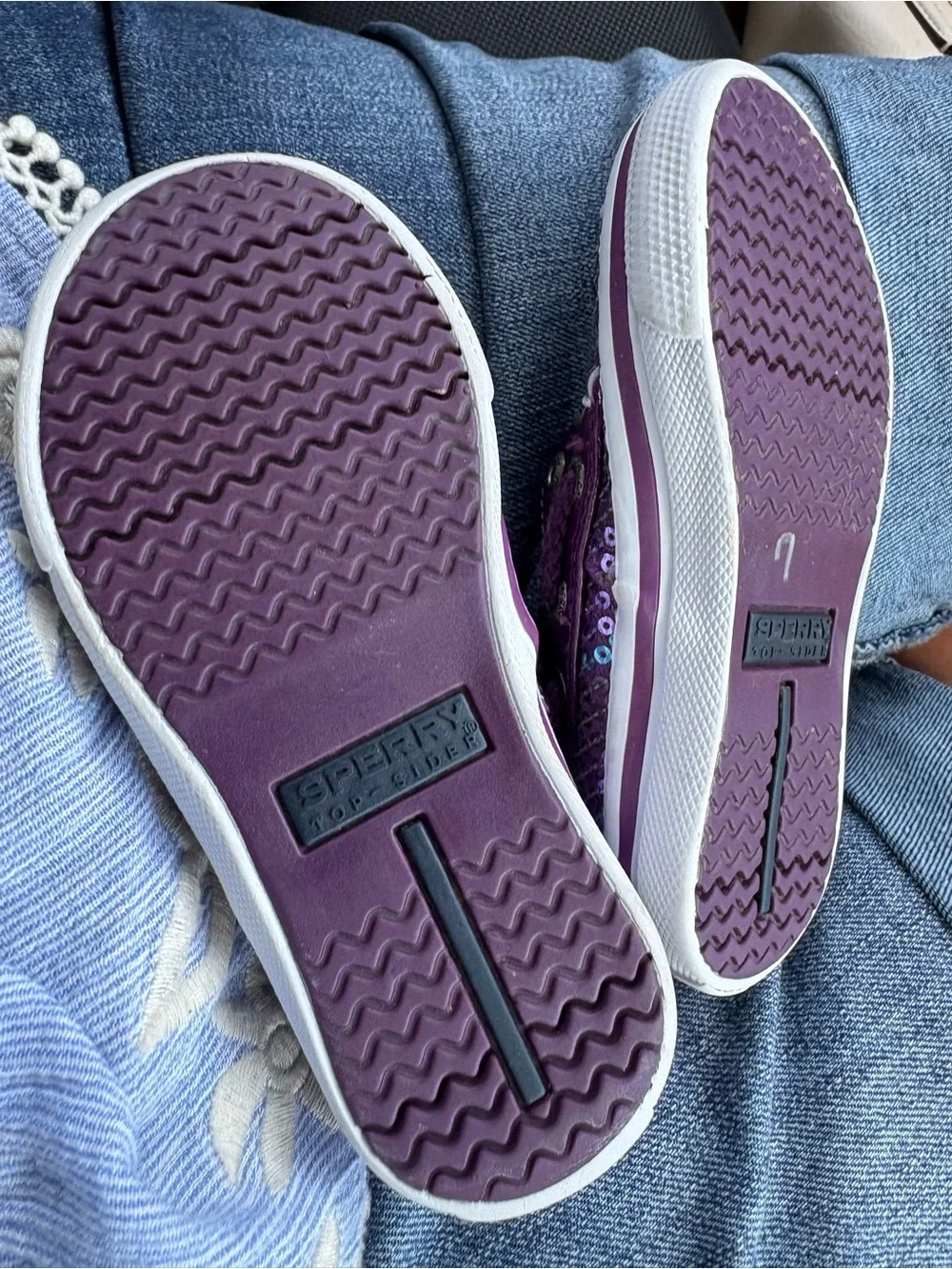 Sperry Kids Purple Sequin Slip-On Sneakers